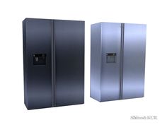 two stainless steel refrigerators side by side