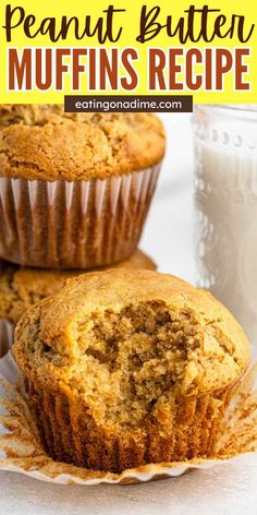 three banana muffins stacked on top of each other