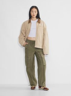 ROSCOE CARGO PANT Statement Coat, Smooth Face, Cargo Pant, Zip Sweater, Denim Shirt, Crew Socks, Cargo Pants, Spring Outfits, Low Rise