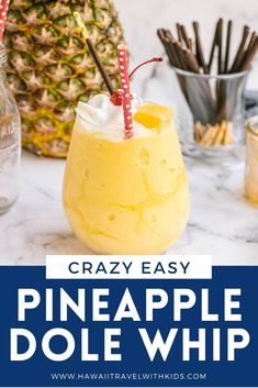 Image of a glass filled with pineapple Dole Whip topped with whipped cream and a maraschino cherry. Pineapple Party Food, Whipped Pineapple Dessert, Polynesian Party Food, Hawaiian Snacks For Kids, Hawaiian Snack Ideas, Authentic Hawaiian Dessert Recipes, Hawaii Food Party, Hawaiian Recipes Authentic Luau Party, Tiki Desserts