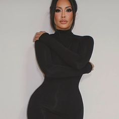 Long Sleeve Maxi Dress Brand New Sleek Black Bodycon Mini Dress, Sleek Black Mini Bodycon Dress, Sleek High Neck Bodycon Dress, Sleek Black Long Sleeve Mini Dress, Sleek Black Bodycon Dress With Long Sleeves, Sleek Long Sleeve Black Bodycon Dress, Sleek Black Long Sleeve Bodycon Dress, Chic Black Mini Dress With High Neck, Chic Black High Neck Mini Dress