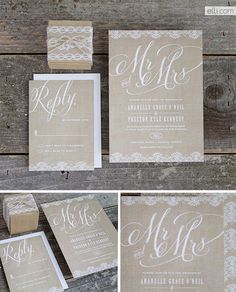 the wedding stationery is laid out and ready to be put into their guests'bags