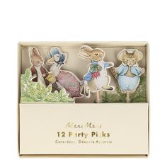 three little mouses are in a box with the words next me is 12 party picks