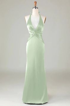 Taupe Sheath Halter Satin Long Bridesmaid Dress – Taooobao Wide Rib Cage, Hoco Dresses White, Satin Hoco Dress, Hoco Dresses Green, Bridesmaid Dresses Dusty Sage, Mermaid Bridesmaid Dresses, Long Bridesmaid Dress