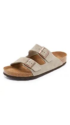 Birkenstock Soft Arizona Suede Sandals | Shopbop Comfortable Cork Footbed Sandals With Round Toe, Comfortable Cork Footbed Sandals, Casual Suede Footbed Sandals With Cork-bed Midsoles, Casual Cork Footbed Sandals With Branded Insole, Casual Cork Footbed Sandals With Leather Footbed, Casual Cork Footbed Sandals With Arch Support, Adjustable Cork Footbed Sandals With Round Toe, Casual Cork Footbed Sandals With Buckle Closure, Birkenstock Sandals