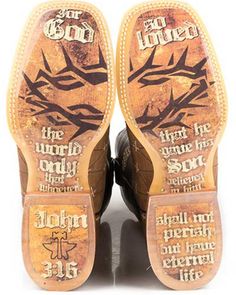 Tin Haul Men's John 3:16 Western Boots - Square Toe, Tan Womens Ariat Boots, Shyanne Boots, Dan Post Boots Woman, Corral Boots Womens, Laredo Boots, Justin Boots Men, Tin Haul, Justin Boots Womens, Boys Cowboy Boots