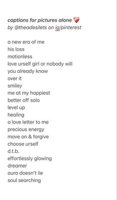 Instagram Captions About Healing, Self Ig Captions, Good Vsco Captions, Heal Captions Instagram, Health Captions Instagram, Your Loss Captions For Instagram, Instagram Captions New Beginnings, Slef Picture Captions, Ig Post Captions Self