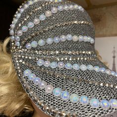 Absolutely Amazing Ball Cap Studded With Pearls And Rhinestones One Size Fits All. Free Gift With Us Purchase. Smoke-Free Environment. Fast Shipping. Silver Party Hat, One Size Fits Most, Silver Party Hat One Size Fits Most, Adjustable Rhinestone Baseball Cap For Party, Curved Brim Baseball Cap For Parties, Source Unknown, Ball Cap, Free Gift, One Size Fits All, Free Gifts