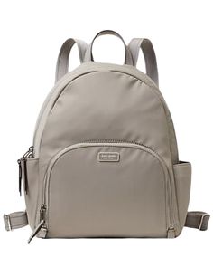 14.3"h x 11.2"w x 4.9"dnylontwo way spade jacquard liningbackpack with zipper closureexterior zip pocketinterior laptop pocketstyle # wkru5919Color: Soft Taupe Kate Spade Leather Backpack, Kate Spade Backpack Purse, Minnie Mouse Backpack, Kate Spade Backpack, Work Backpack, Flap Backpack, Shoulder Backpack, Blue Backpack, Small Backpack