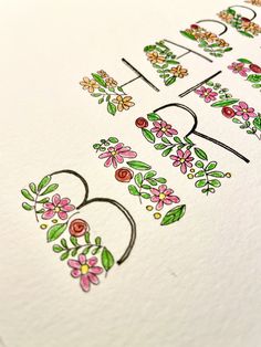 a close up of a greeting card with flowers and the words happy birth on it