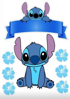 an image of a cartoon character with a blue ribbon around it's neck and the name