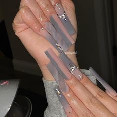 Medium Square Nails Designs Fall, Bruja Nails, Plain Nails Acrylic, Plain Nails, Wow Nails, Long Acrylic Nail Designs, Drip Nails, Ombre Acrylic Nails, Her Nails