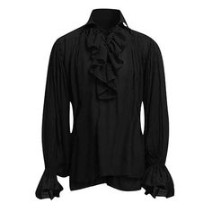 Viking Halloween Costume, Gothic Blouse, Puffy Sleeve Top, Poet Shirt, Gothic Men