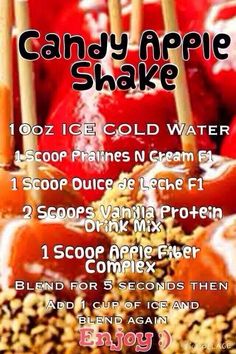 Christmas Shakes, Apple Shake Recipe, Loaded Shakes, Apple Shake, Herbalife Flavors, Herbal Life Shakes, Shake Ideas, Herbalife Diet, Herbalife Teas