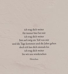 a poem written in german on a white background