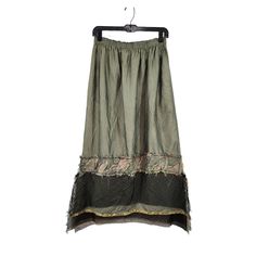 Women's Peasant Style Patchwork Lagenlook Maxi Skirt From Shepatin In Olive. Elastic Waistband Lagenlook Overlay Hem Patchwork Detail A-Line Silhouette Pre-Owned In Excellent Condition. Size: Large Color: Olive Flat Lay: Waist Is Approximately 14" Length Is Approximately 35" Patchwork Lagenlook Maxi Skirt For Women Peasant Style Relaxed Skirt For Spring, Peasant Style Relaxed Lined Skirt, Peasant Style Relaxed Fit Lined Skirt, Skirt For Women, Peasant Style, Flat Lay, Maxi Skirt, Womens Skirt, A Line