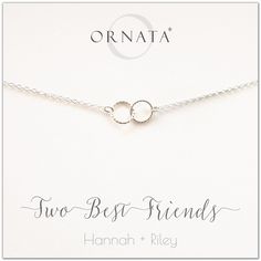 Personalized necklace - silver best friends necklaces  - sterling silver custom jewelry for best friend or sister. Perfect gift for sisters or best friends. Interlocking silver rings to represent BFFs. Graduation Gifts For Friends, Three Best Friends, Claddagh Ring, Sister Jewelry, Friend Jewelry, Best Friend Jewelry, Best Friend Necklaces, Two Best Friends, Friend Necklaces