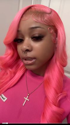 Pink Wig Hairstyles, Bestie Stuff, Braided Headband Hairstyle, Highschool Outfits, Quick Natural Hair Styles, Frontal Hairstyles, Pretty Hair Color, Lace Styles, Dope Hairstyles