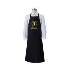 a black apron with the words greenpeak on it and an apple in the center