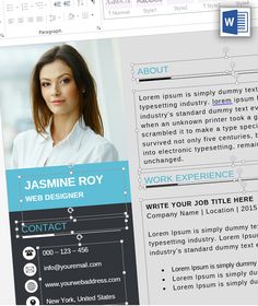 an image of a professional resume in microsoft word formats with the cover page highlighted