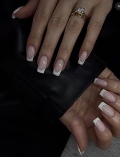 Short Medium French Tip Nails, Clean Girl Nails Coffin, Long Square Nails French Tip, Clean Girl Nails Square, Basic French Tip Nails, Tapered Square French Tip Nails, Milky White French Nails, Long Coffin French Tip, Long Square Nails Designs