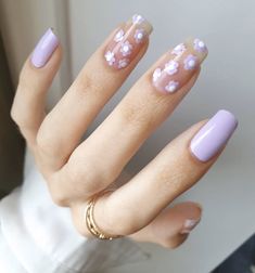 Lilac Nails, Uñas Acrilicas, Short Acrylic Nails Designs, Nail Arts, Short Acrylic Nails, Best Acrylic Nails, Purple Nails, Flower Nails