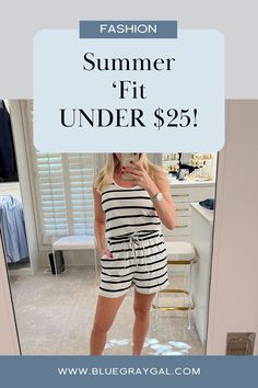 A cute and affordable summer romper with drawstring waist. A modest length great for wearing all summer with kids. Paired with white birkenstocks and a white beach hat, this is a summer'fit you'll wear on beach vacation, as a pool coverup and look cute sweltering at kids swim meets all summer long! It's under $25 and is a great summer fashion look for less. White Beach Hat, Summer With Kids, White Birkenstocks, Kids Swim, White Jeans Outfit, Summer Vacation Outfits, Effortless Outfit, White Beach, Bathing Suit Covers