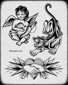 an angel and devil tattoo design