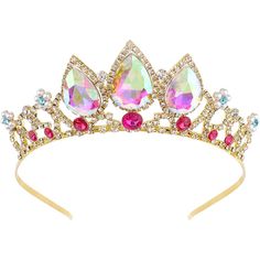 PRICES MAY VARY. 👑✦AFTER SALE✦ - We stand by what we sale, If you are not satisfied or have any issues after receiving the goods, we will give you full-refund or new of our product, please feel free to contact me and we will try our best to solve your problem. 👑✦MATERIAL✦ - This Princess Hairpieces made of alloy, pearls and AB crystal. High-quailty material will not broke and fade easily. It is friendly for environmental, it wearing comfortable. Have no nickel and lead, won’t make your baby al Candy Crown, Rapunzel Crown, Cosplay Hair Accessories, Girls Tiara, Crown For Women, Girls Crown, Kids Dress Up, Princess Tiara, Crystal Headpiece