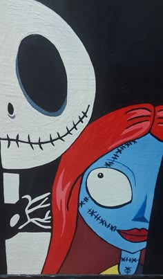 a painting of jack and sally from the nightmare