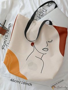 BirdinBag - Stylish Figure Design Shopper Bag Softback Canvas Bag With Adjustable Strap For Shopping, Adjustable Strap Canvas Pouch Bag For Shopping, Adjustable Strap Softback Canvas Bag For Shopping, Trendy Gift Shoulder Bag, Trendy Shoulder Gift Bag, Softback Shoulder Bag With Adjustable Strap For Shopping, Shopping Shoulder Bag With Adjustable Strap, Adjustable Strap Softback Shoulder Bag For Shopping, Trendy Double Handle Gift Bag