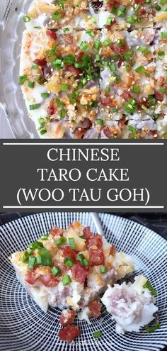 this chinese taro cake is so good it's loaded with meat and vegetables