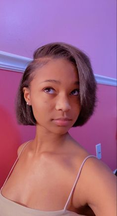 Chin Length Hairstyles For Black Women, Bob Haircuts Natural Hair, Bob Hairstyles Natural Hair Black Women, 4c Natural Hairstyles Short Silk Press, Slick Press Short Hair, Side Part Bob Silk Press Natural Hair, Shirt Bob Black Women, Short Neck Length Haircut Black Women, Bobs With Natural Hair