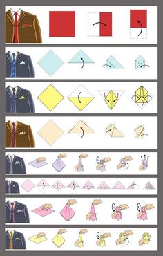 For the best sleeve roll ever, try this simple technique. | 25 Life-Changing Style Charts Every Guy Needs Right Now Simpul Dasi, Pocket Square Folds, Tie A Necktie, Pocket Square Styles, Handkerchief Men, How To Fold, Kraf Diy