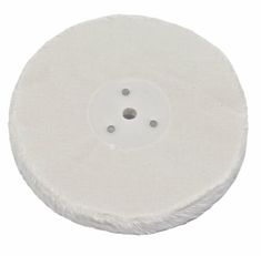 a white disc with holes in the center on a white background, it is also used for grinding and polishing