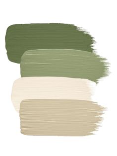 three shades of green and white paint