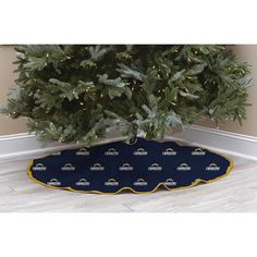 a christmas tree skirt with the san diego chargers logo on it