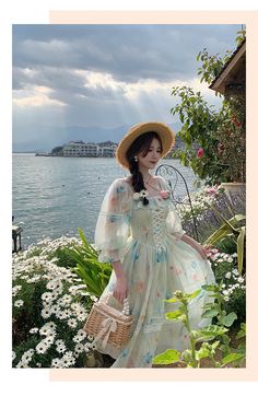 XS：Length:104cm， Sleeve:54cm， Bust:74-80cm ，Waist:56-62cm， Shoulder:33cm S：Length:105cm， Sleeve:55cm， Bust:78-84cm ，Waist:60-66cm， Shoulder:34cm M：Length:106cm， Sleeve:56cm， Bust:82-88cm ，Waist:64-70cm ，Shoulder:35cm L：Length:107cm ，Sleeve:57cm ，Bust:86-92cm， Waist:68-74cm ，Shoulder:36cm Note: 1. Please follow the size chart to select the size and do not select directly to your habits. 2. The size may have 1-3 cm differs due to manual measurement. 3. As we all know, the different computers displ Dress French Style, Long Evening Dresses Elegant, Neck Wedding Dress, Boho Midi Dress, Boho Dresses, Gowns Of Elegance, Evening Dresses Elegant, Fairy Dress, Floral Chiffon