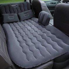 an inflatable car seat is shown with the back seats folded down and facing forward