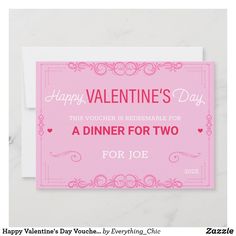 valentine's day dinner for two card