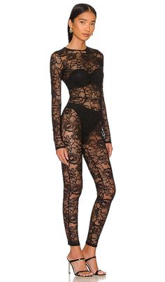 Find FLEUR DU MAL Lace Catsuit on Editorialist. fleur du mal Lace Catsuit in Black. - size L (also in M, S, XS) fleur du mal Lace Catsuit in Black. - size L (also in M, S, XS) Combo: 92% silk 8% elastane. Made in China. Hand wash. Sheer lace fabric throughout. Exposed back zipper closure. Please note: undergarments are not included. FLER-WC3. JS0066. Fleur du Mal inspires dressing up and undressing. Founded in 2012 under the direction of Jennifer Zuccarini, Fleur du Mal is a luxury ready-to-wear