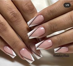 Blush Nails, White Nail, Acrylic Nails Coffin Short, Short Acrylic Nails Designs, Gel Liner