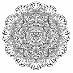 a black and white drawing of an intricate flower with lots of details on it's petals