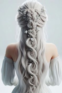 Elven Wedding Hair, Half Hairstyles, Royal Hairstyles, Elf Hair, Princess Hairstyle, Winter Hair Trends, Attractive Colors, Fantasy Hair, Hot Hair Styles