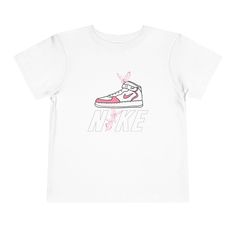 This adorable toddler tee features a custom butterfly Nike design, giving off a playful and cute vibe. Perfect for young kids who love colorful and unique clothing. Ideal for casual wear, playdates, and outdoor activities. Relevant for birthdays, holidays, and everyday wear. Product features - Side seams for structure - Variety of fiber compositions - 100% airlume combed and ring-spun cotton - Light fabric for comfort - Tear-away label for convenience Care instructions - Machine wash: cold (max Butterfly Nike, Nike Custom, Breastfeeding Shirt, Nike Design, Christmas Shirts For Kids, Nike Shirt, Unique Clothing, Unisex Baby Clothes, Custom Nikes