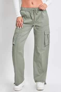 It’s giving utility but make it cute! Get things done in our Women’s Mid-Rise Cargo Pants – these pull-on trousers are so good, you’ll never want to pull them off. Designed to be comfortable with a still-flattering silhouette, this mid-waist pant features a hint of stretch and a straight leg. Detailed with a drawstring hem for option to wear open or tied for a cinched ankle. Pair with a cropped tank and sneakers for a fun sporty vibe. Product Details:- Mid-Rise- Elasticized Waistband with Drawst Ymi Jeans, Mid Waist Pants, Silver Cloud, Get Things Done, Charcoal Color, Crop Tank, Cargo Pants, Mid Rise, Full Length