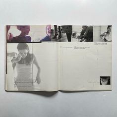 an open book with photos and text on it