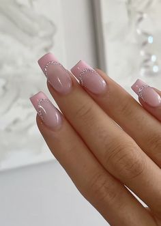 Paznokcie Hello Kitty, French Tip Acrylic Nails, Simple Acrylic Nails, Classy Acrylic Nails, Acrylic Nails Coffin Short, Short Acrylic Nails Designs, Pink Acrylic Nails