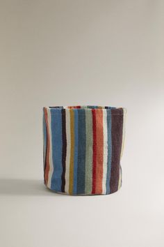 COLORED STRIPE BASKET Stripe Basket, Wool Basket, Baskets Decor, Kids Rain, Cardigan Sweater Jacket, Cushion Inserts, Beauty Sale, Book Stationery, Decor Accessories