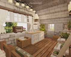 the kitchen is clean and ready for us to use in minecraft house design ideas